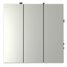 Изображение Выключатель 3-клавишный Voltum S70, сталь (механизм + накладка)