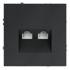 Изображение Розетка компьютерная встраиваемая VOLTUM S70 двойная RJ45+RJ45 кат.6 (графит)